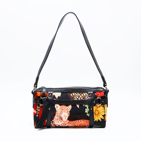 Salvatore Ferragamo Flower print Shoulder Bag black WS20165