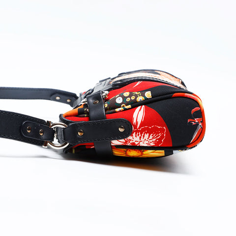 Salvatore Ferragamo Flower print Shoulder Bag black WS20165