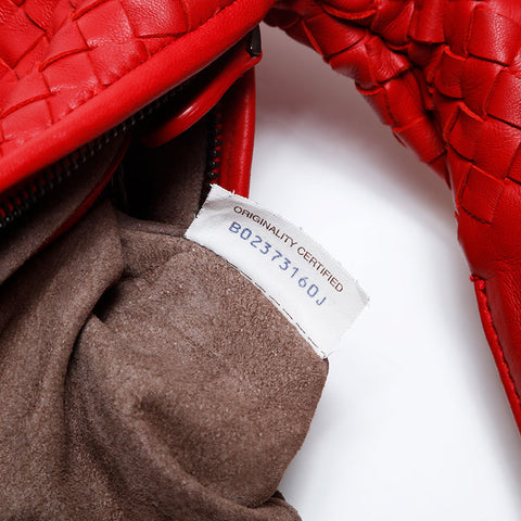 BOTTEGAVENETA INTRECCIATO Hobo Shoulder Bag Red WS20166