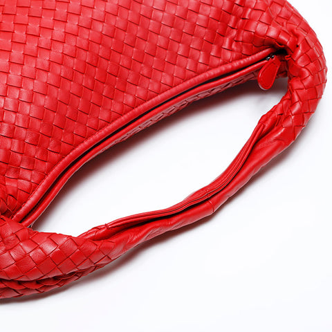 BOTTEGAVENETA INTRECCIATO Hobo Shoulder Bag Red WS20166
