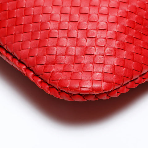 BOTTEGAVENETA INTRECCIATO Hobo Shoulder Bag Red WS20166