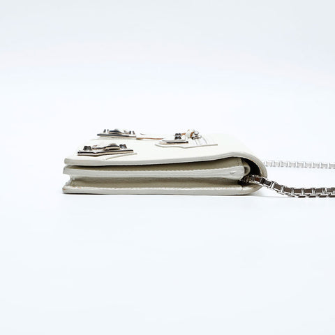 極美品 バレンシアガ BALENCIAGA ウォレット チェーン シティ ショルダーバッグ アイボリー WS20169