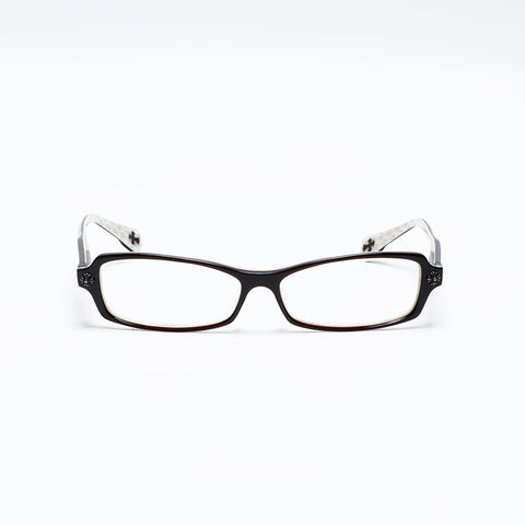 CHROME HEARTS Degree Cross Glasses Brown WS20173