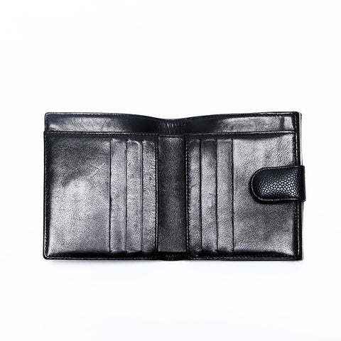 CHANEL Caviar Skin COCO Mark 10 series Bifold Wallet black WS20176