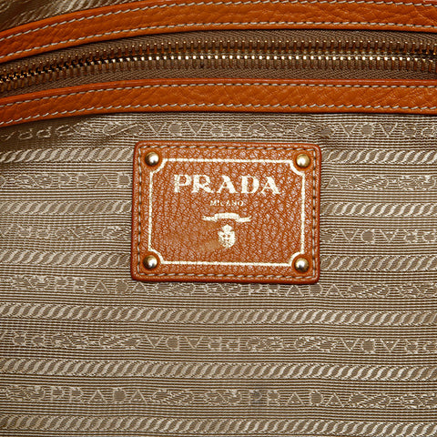 PRADA leather Tote Bag Brown WS20180