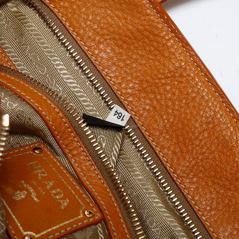 PRADA leather Tote Bag Brown WS20180