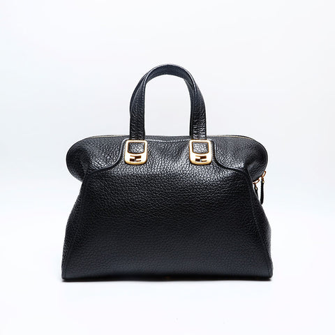 FENDI Leather 2way Chameleon Handbag black WS20182