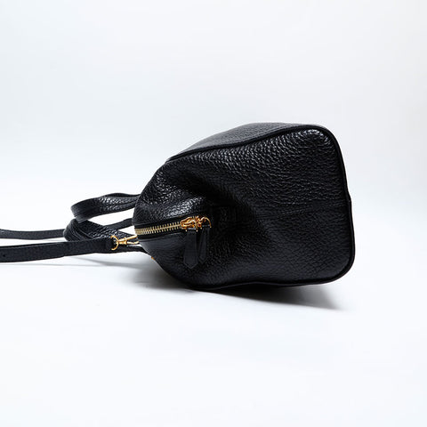 FENDI Leather 2way Chameleon Handbag black WS20182