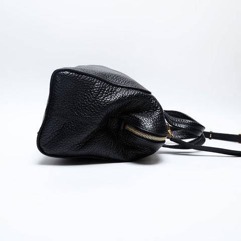 FENDI Leather 2way Chameleon Handbag black WS20182