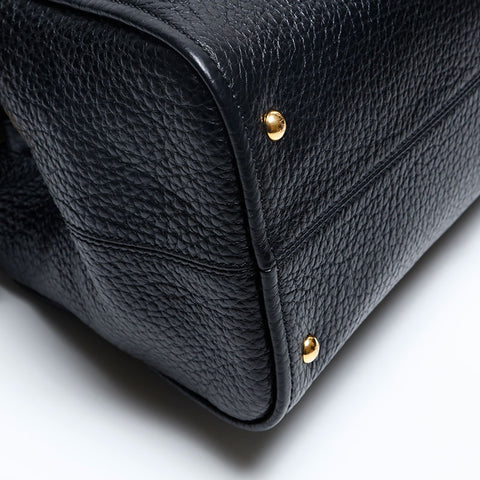 FENDI Leather 2way Chameleon Handbag black WS20182