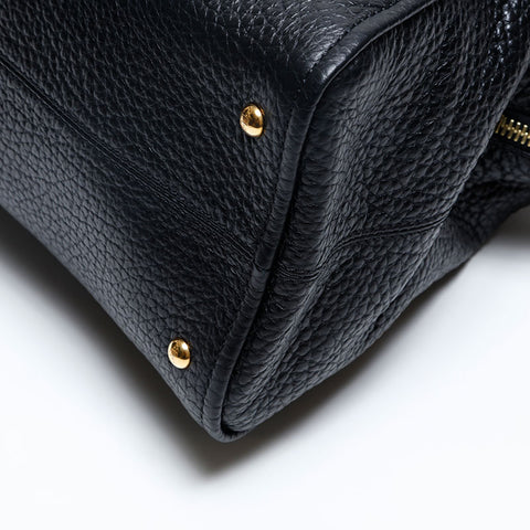 FENDI Leather 2way Chameleon Handbag black WS20182
