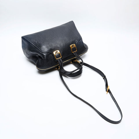 FENDI Leather 2way Chameleon Handbag black WS20182