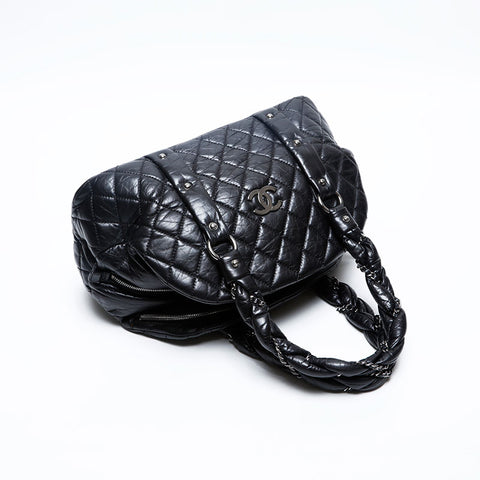極美品 シャネル CHANEL 10番台 2005-2006 マトラッセ チェーン ハンドバッグ  ブラック WS20183
