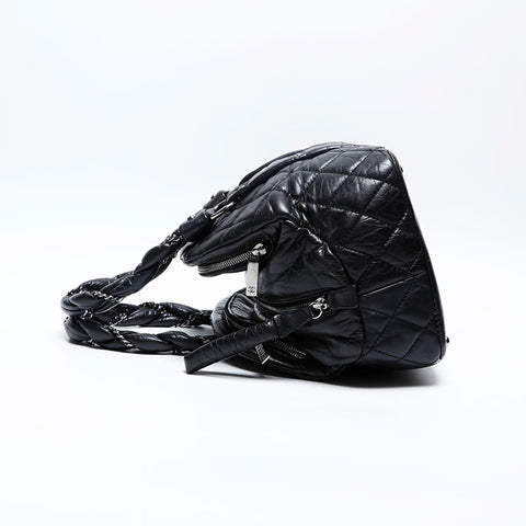 極美品 シャネル CHANEL 10番台 2005-2006 マトラッセ チェーン ハンドバッグ  ブラック WS20183