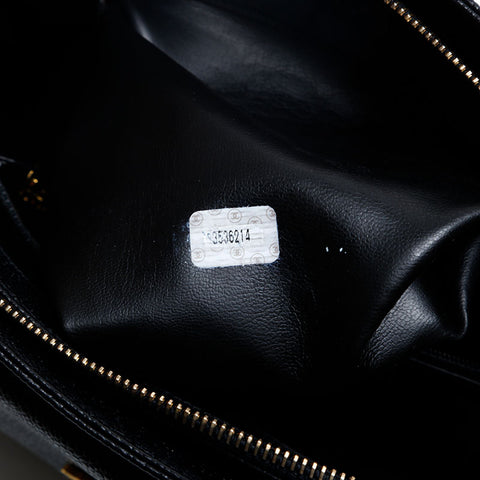 極美品 シャネル CHANEL 3番台 1994-1995 ターンロック キャビアスキン ココマーク ショルダーバッグ  ブラック WS20184