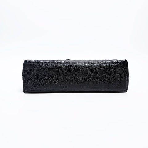 極美品 シャネル CHANEL 3番台 1994-1995 ターンロック キャビアスキン ココマーク ショルダーバッグ  ブラック WS20184