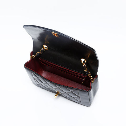 CHANEL No. 3 1994-1996 Diana Matelasse Lambskin Shoulder Bag black WS20185