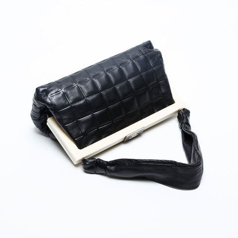 CHANEL Purse Chocolate Bar Lambskin No. 7 2002-2003 Handbag black WS20186