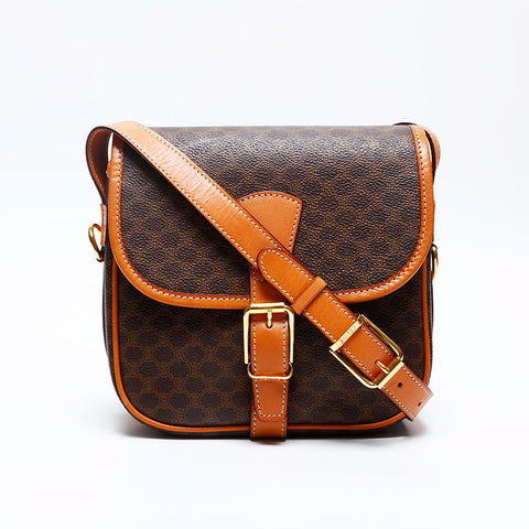 セリーヌ CELINE マカダム ショルダーバッグ ブラウン WS20187