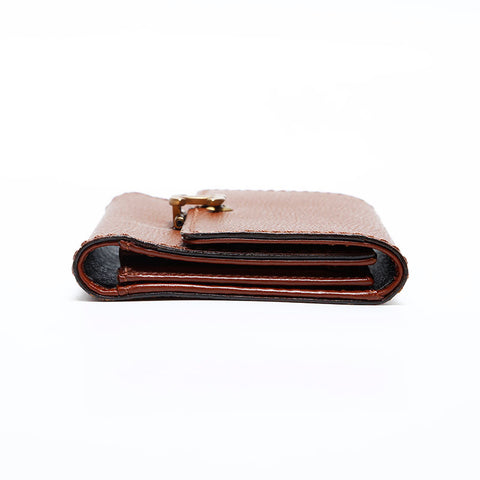CHANEL Caviar Skin COCO Mark 5th Series 1997-1999 Bifold Wallet Brown WS20188
