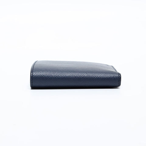 PRADA Logo Safiano Bifold Wallet Navy WS20191