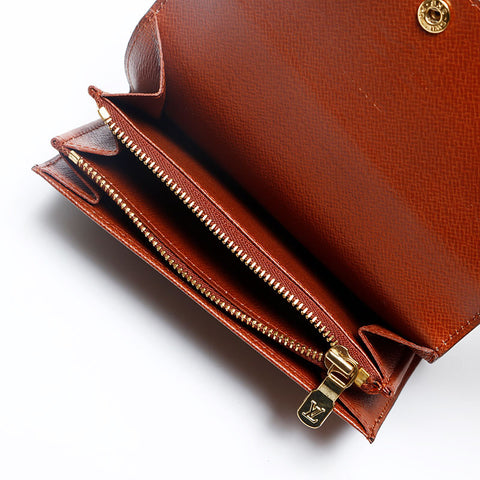 LOUIS VUITTON Porto Monnaie Pied Tresor Monogram Bifold Wallet Brown WS20192