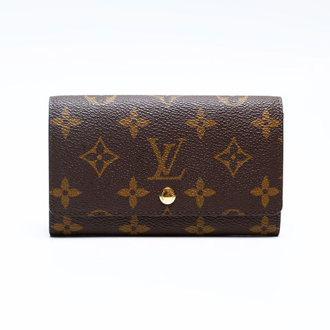 LOUIS VUITTON Porto Monnaie Pied Tresor Monogram Bifold Wallet Brown WS20192