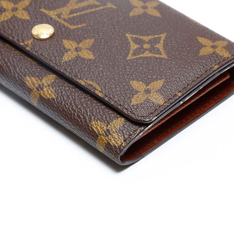 LOUIS VUITTON Porto Monnaie Pied Tresor Monogram Bifold Wallet Brown WS20192