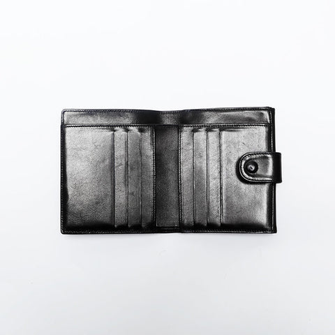 CHANEL No. 3 Lambskin COCO Mark 1994-1996 Bifold Wallet black WS20193