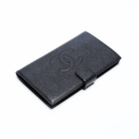 CHANEL No.9 Caviar Skin COCO Mark 2004-2005 Purse black WS20194