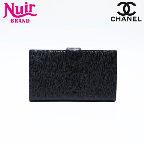 CHANEL No.9 Caviar Skin COCO Mark 2004-2005 Purse black WS20194