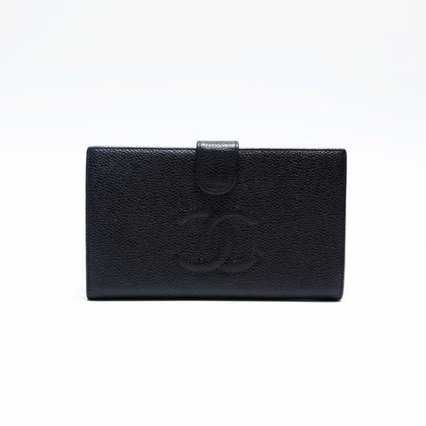 CHANEL No.9 Caviar Skin COCO Mark 2004-2005 Purse black WS20194