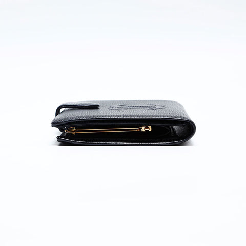 CHANEL No.9 Caviar Skin COCO Mark 2004-2005 Purse black WS20194