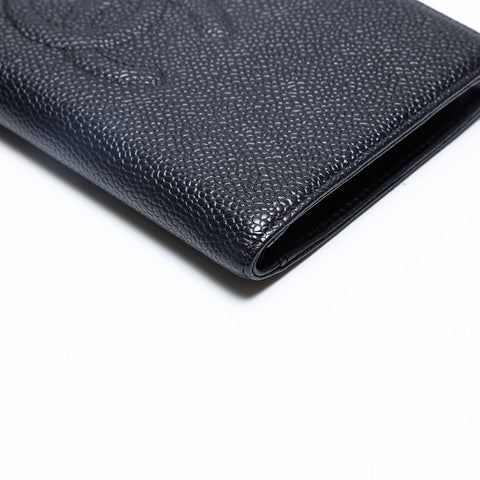 CHANEL No.9 Caviar Skin COCO Mark 2004-2005 Purse black WS20194