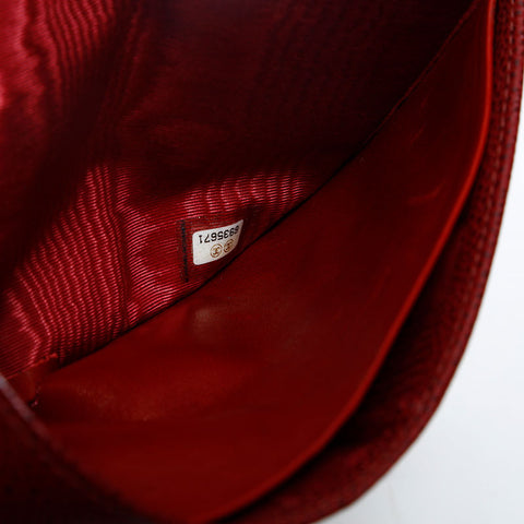 CHANEL No.6 Caviar Skin COCO Mark 2000-2002 Bifold Wallet Red WS20195