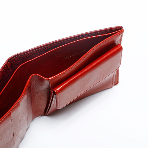CHANEL No.6 Caviar Skin COCO Mark 2000-2002 Bifold Wallet Red WS20195
