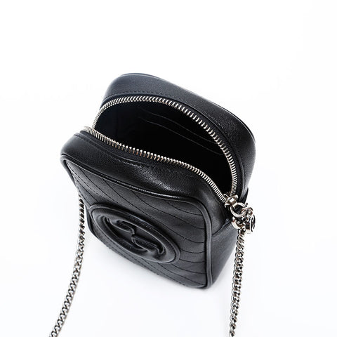 GUCCI Leather Blondie Shoulder Bag black WS20196