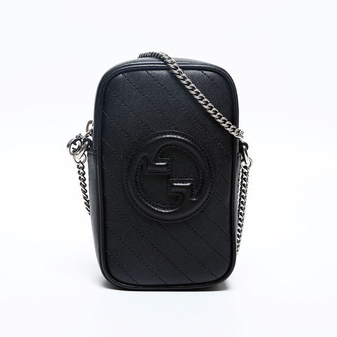 GUCCI Leather Blondie Shoulder Bag black WS20196