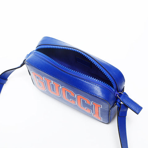 GUCCI Leather Logo Camera Bag Shoulder Bag blue WS20197