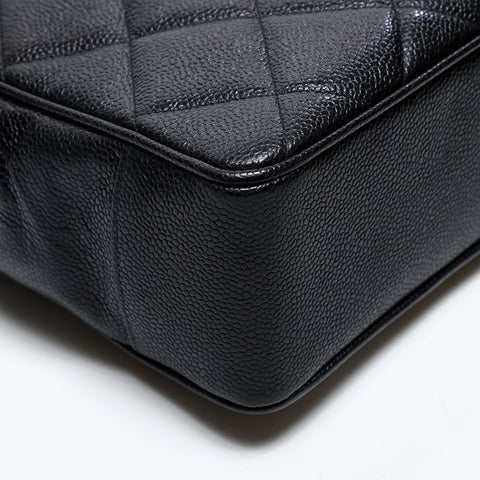 CHANEL Caviar Skin Tote No. 3 Chain 1994-1995 Shoulder Bag black WS20198