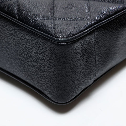 CHANEL Caviar Skin Tote No. 3 Chain 1994-1995 Shoulder Bag black WS20198