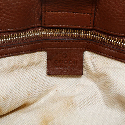 GUCCI Bamboo leather Shoulder Bag Brown WS20199