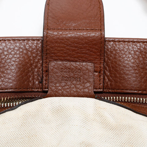 GUCCI Bamboo leather Shoulder Bag Brown WS20199