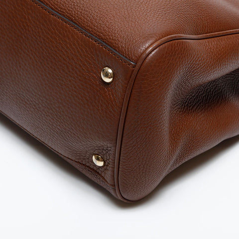 GUCCI Bamboo leather Shoulder Bag Brown WS20199