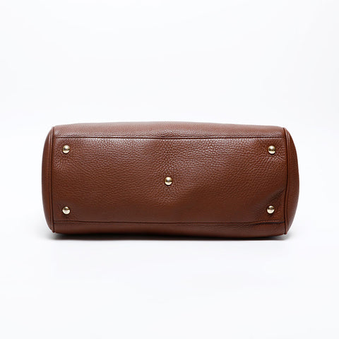 GUCCI Bamboo leather Shoulder Bag Brown WS20199