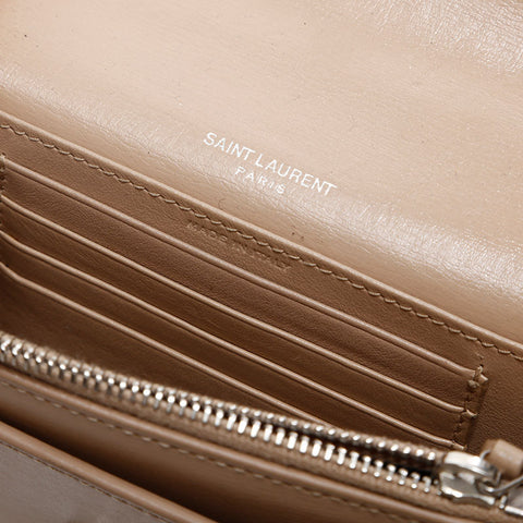 YVES SAINT LAURENT Chain Leather Kate Shoulder Bag beige WS20200