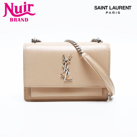 YVES SAINT LAURENT Chain Leather Kate Shoulder Bag beige WS20200