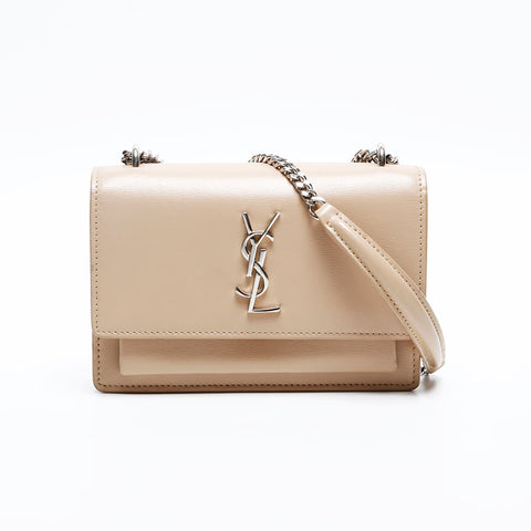 YVES SAINT LAURENT Chain Leather Kate Shoulder Bag beige WS20200
