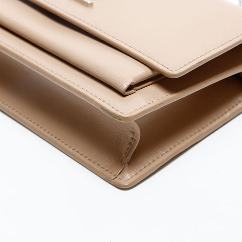 極美品 イヴ・サンローラン YVES SAINT LAURENT チェーン レザー ケイト ショルダーバッグ ベージュ WS20200