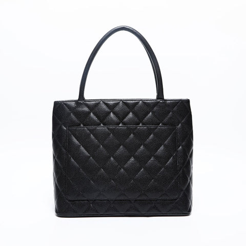 CHANEL 10th Series 2005-2006 Medallion Caviar Skin Replica Tote Tote Bag black WS20204